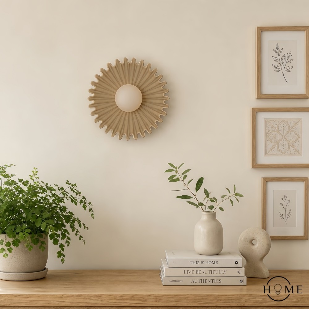 Kunststof lampenkap keramische bloem wandlamp HL375