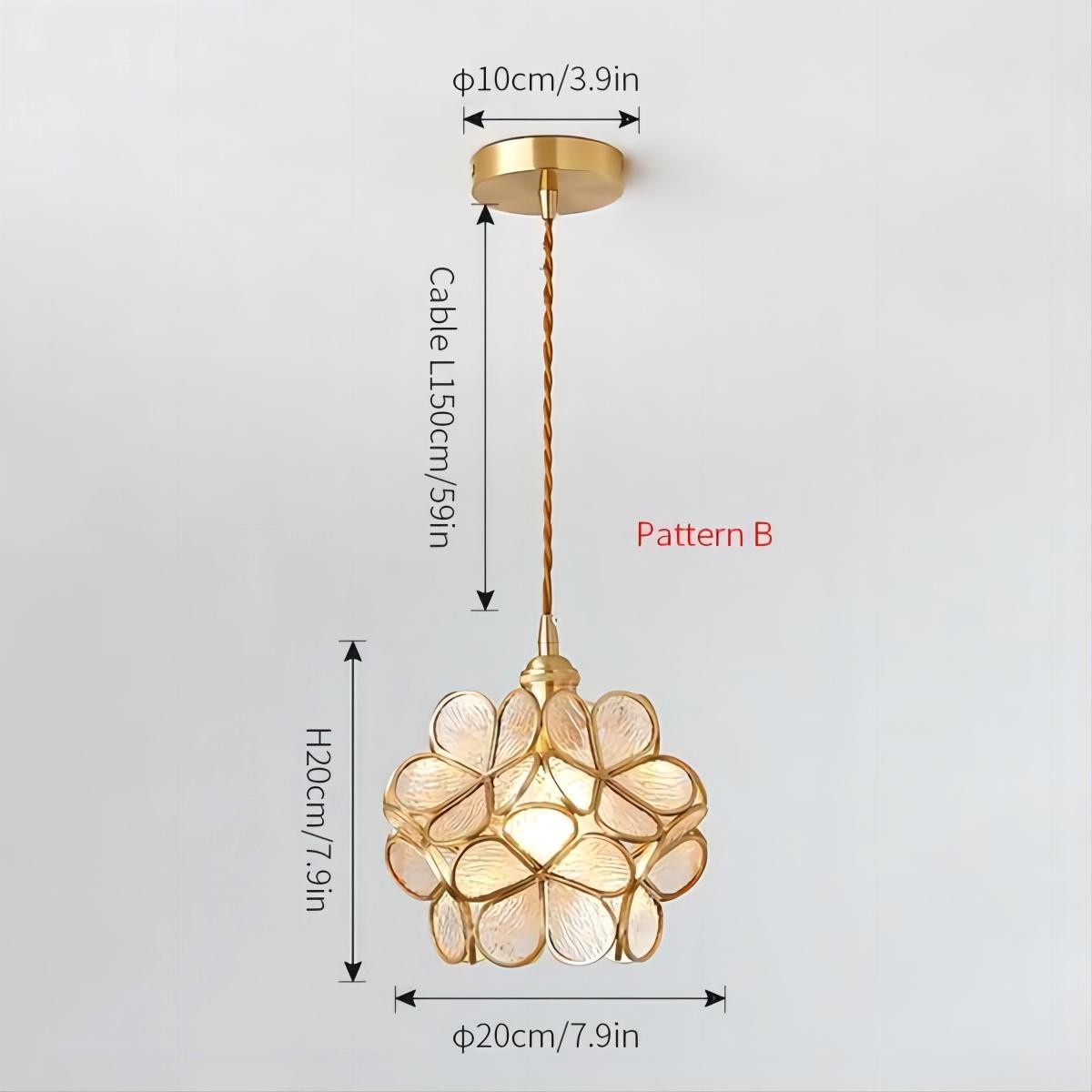 Romantische handgeblazen glazen bloemblad hanglamp HL47