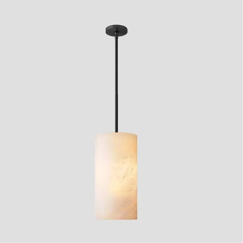 Handgesneden albasten cilinder hanglamp HL1418