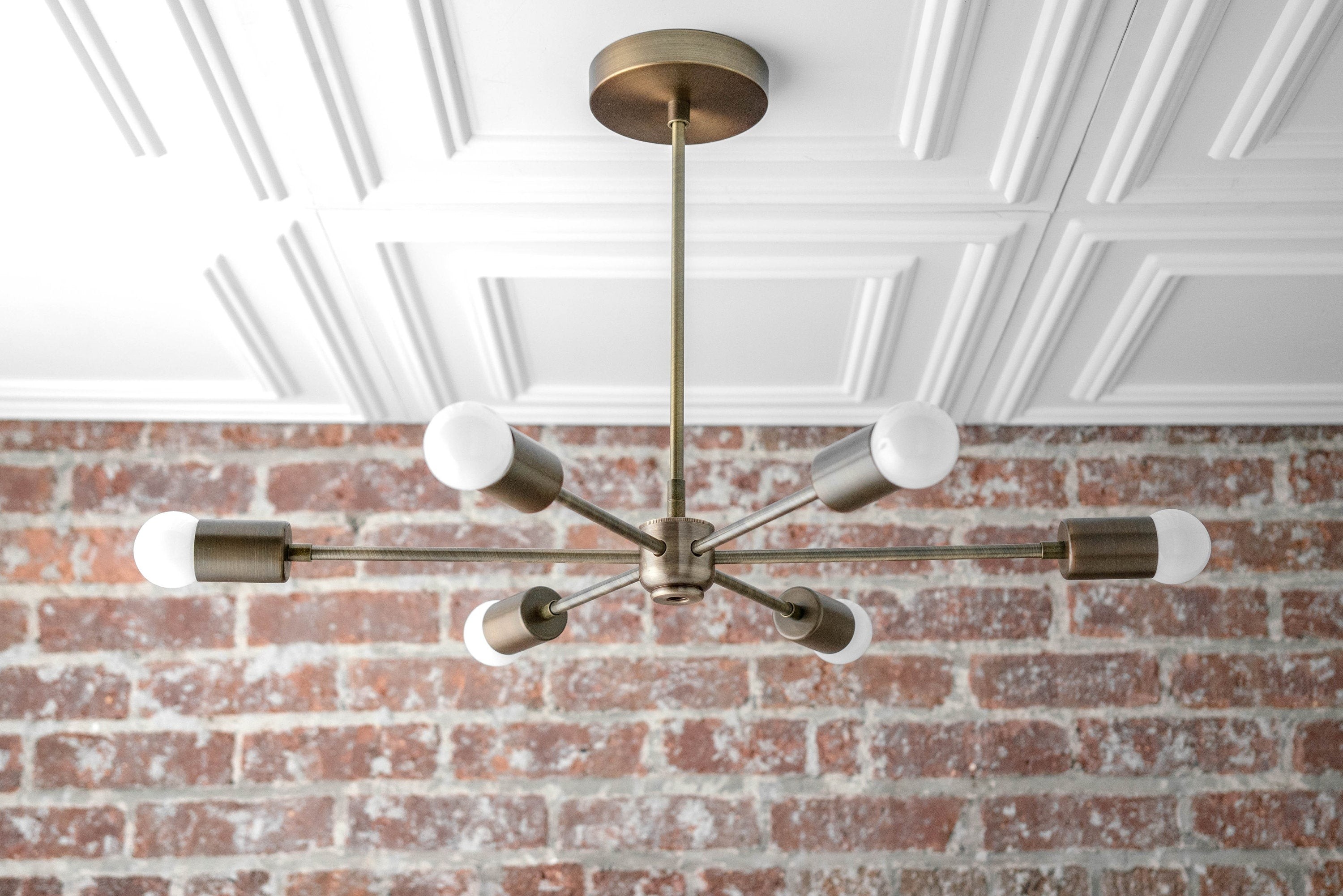 Mobilux Line Mid Century Modern Kroonluchter - 6-kops Hangende Plafondlamp HL1674
