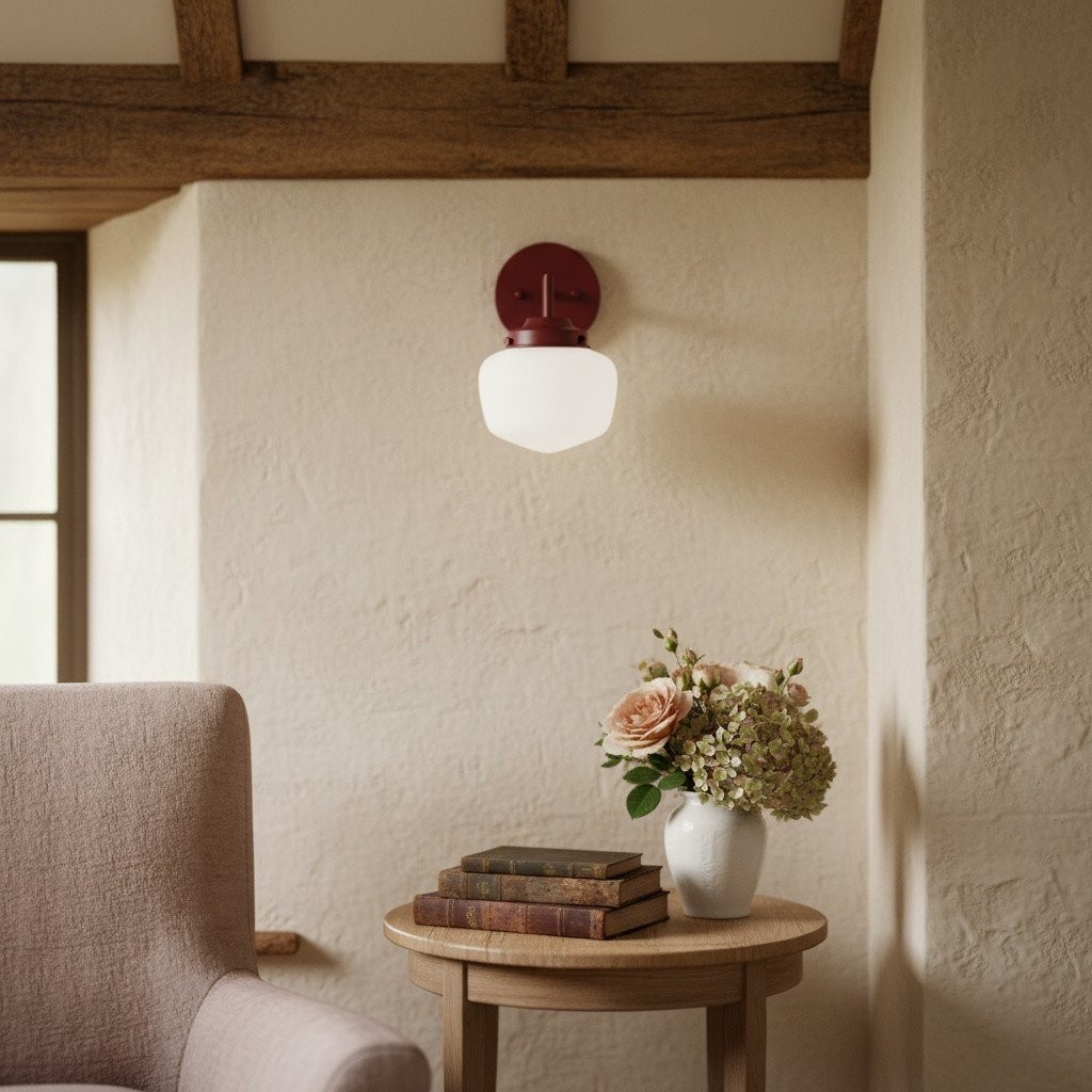 Opaalglazen wastafellamp - Vintage geïnspireerde badkamerwandverlichting HL1666