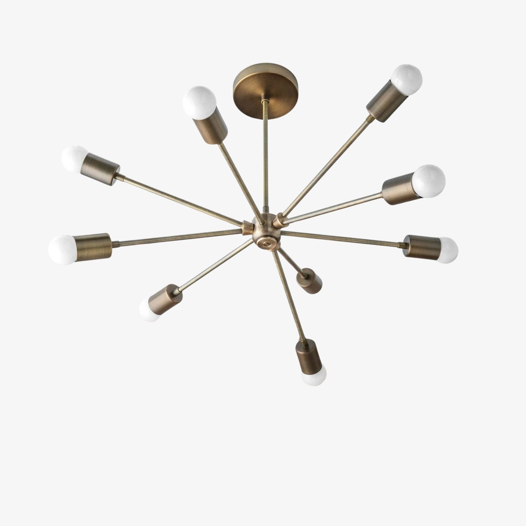 Mobilux Line Mid Century Sputnik Kroonluchter - Moderne Plafondlamp van Messing HL1679