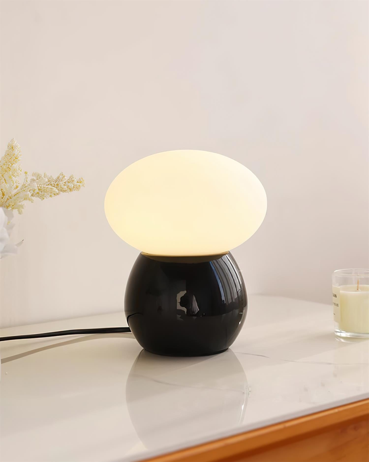 Moderne crèmekleurige paddestoel tafellamp HL904