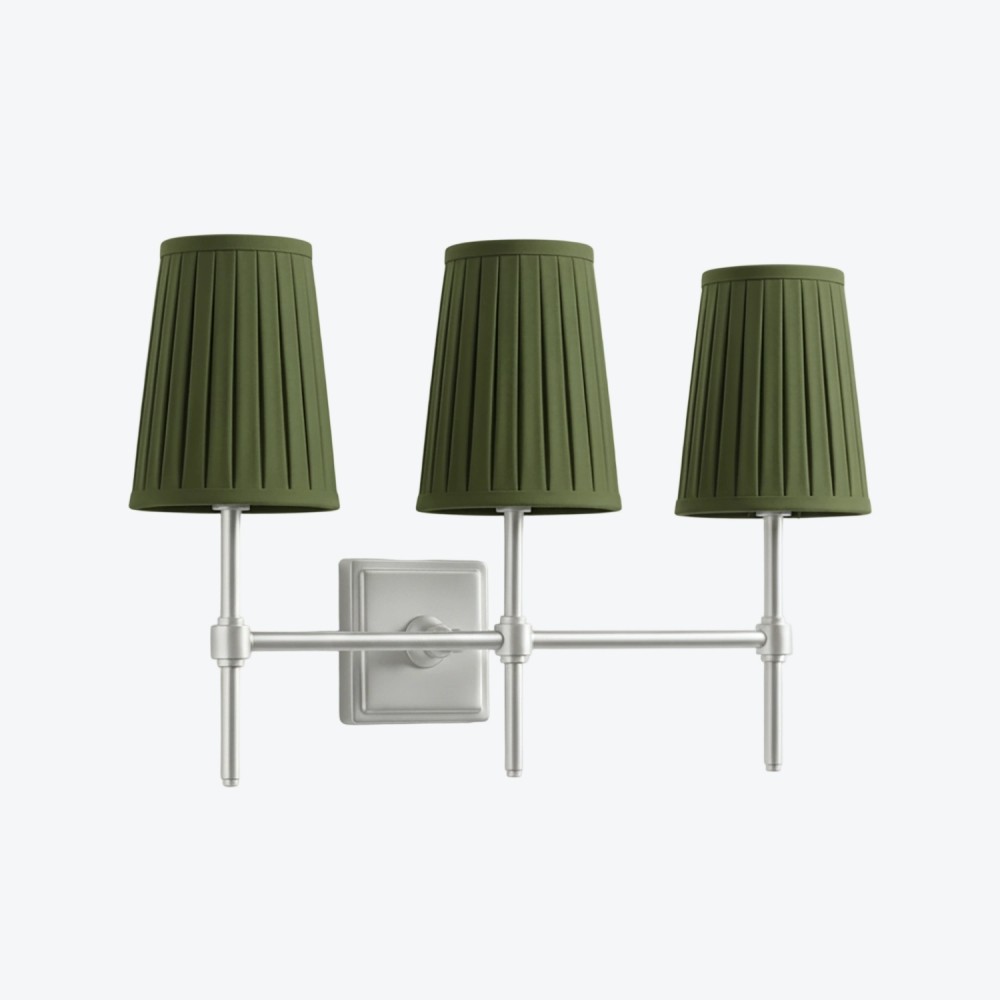 Derlina Witte Linnen Wandlamp – Retro Metalen Verlichtingsarmatuur met Meerdere Hoofden HL1433