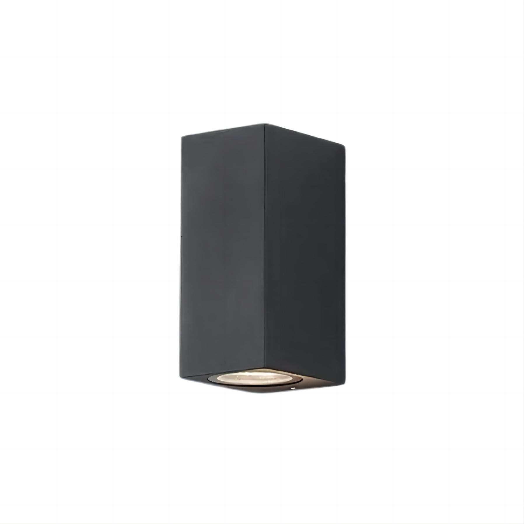 Moderne vierkante zwarte lange kubus wandlamp HL199