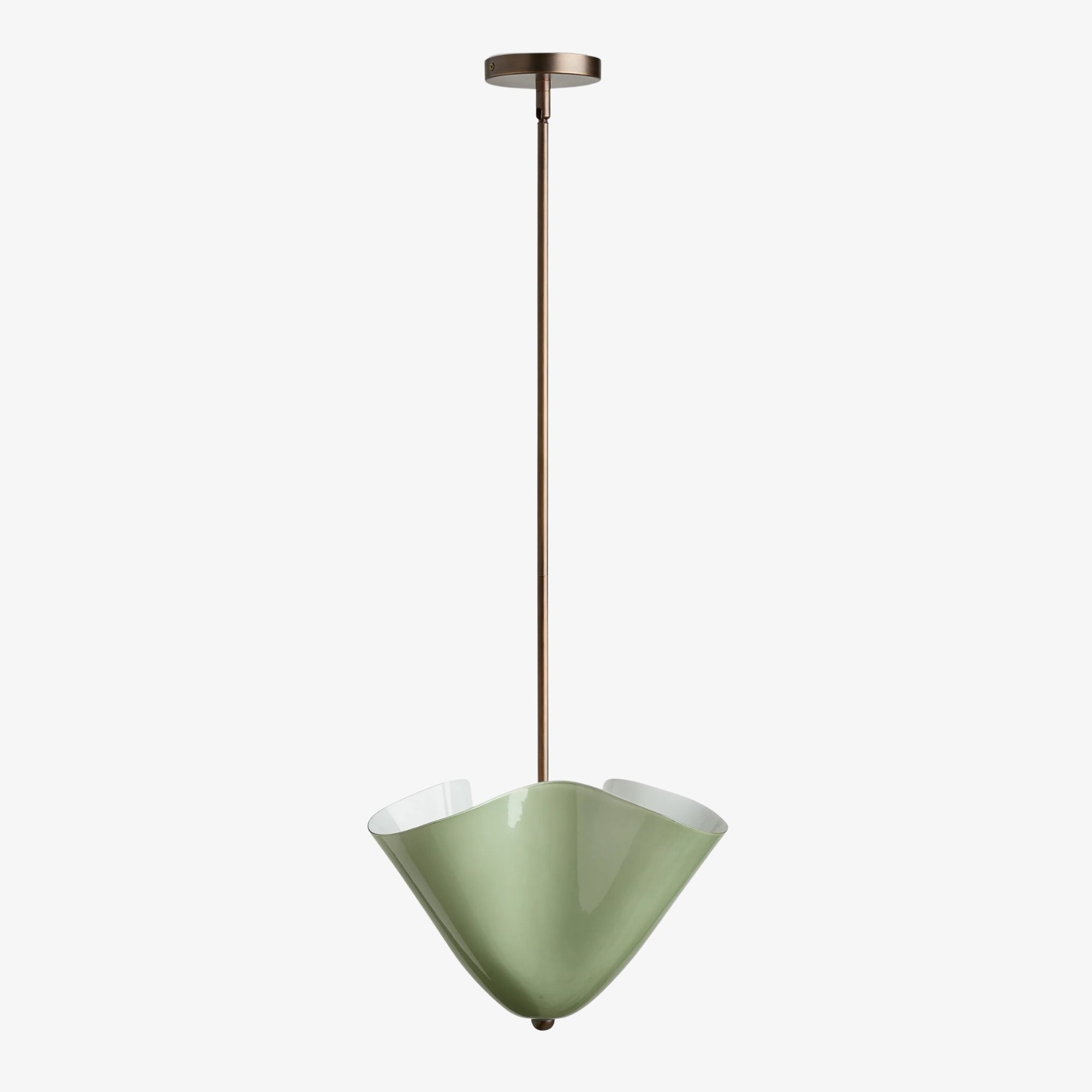Bellina Radner hanglamp – gekleurde glazen kap met messing details voor moderne ruimtes HL1640