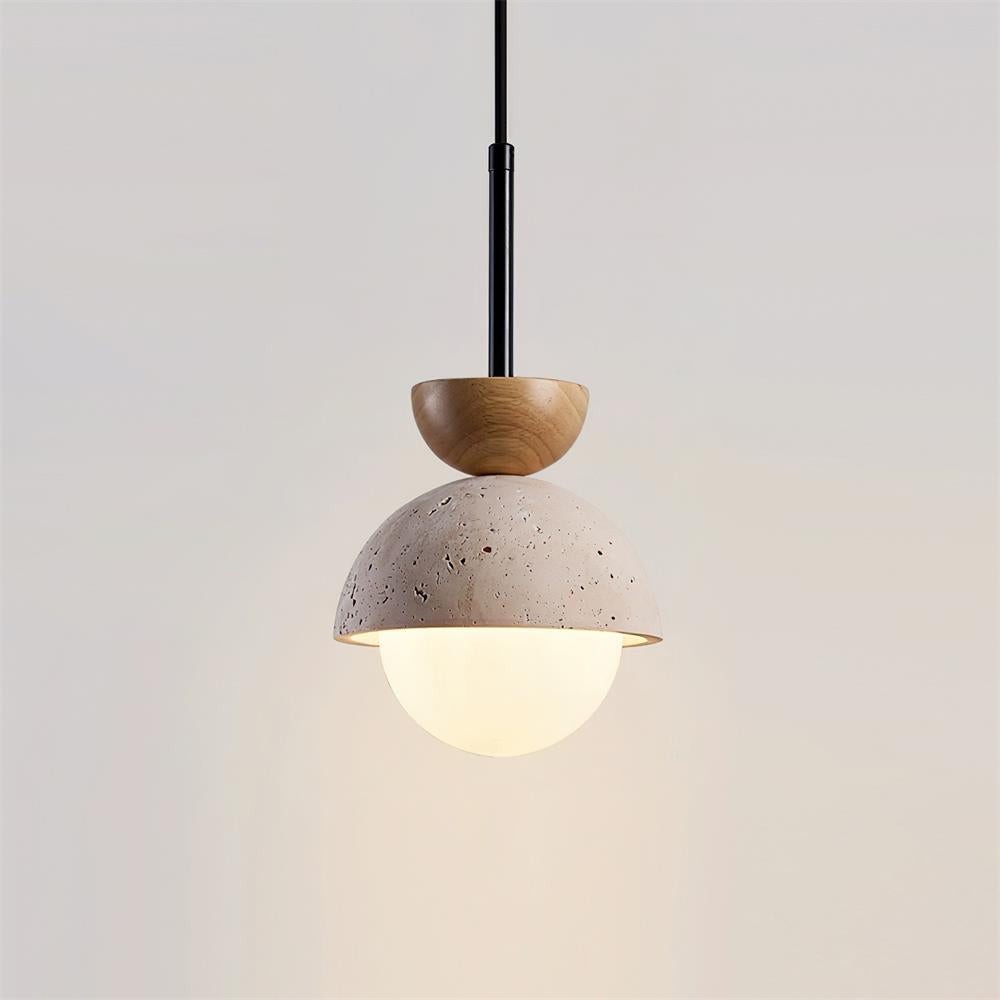 Natuurlijke stenen bolvormige hanglamp HL438