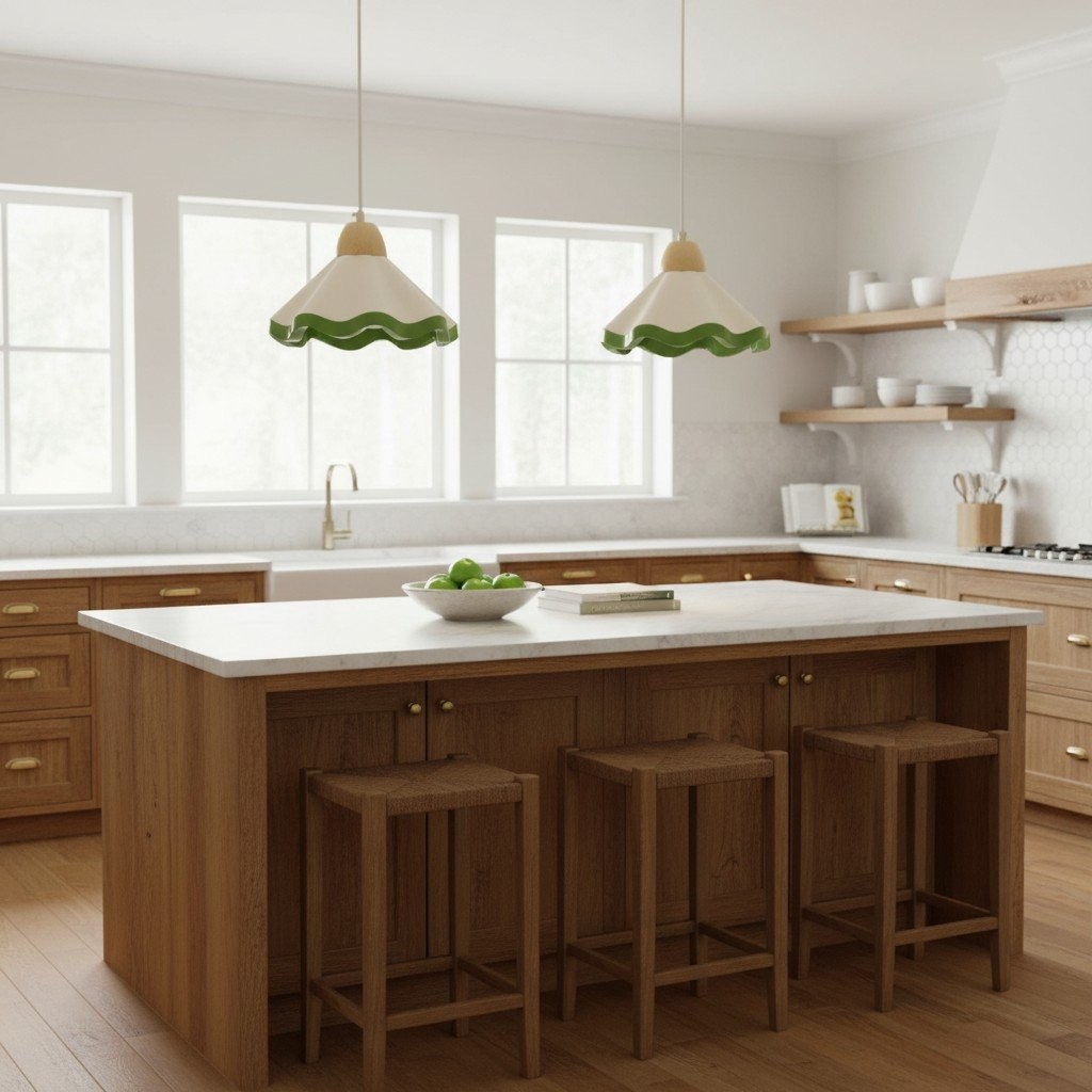 Moliro Hanglamp met Gegolfde Rand - Moderne, Golvende Verlichting voor de Eetkamer HL2311