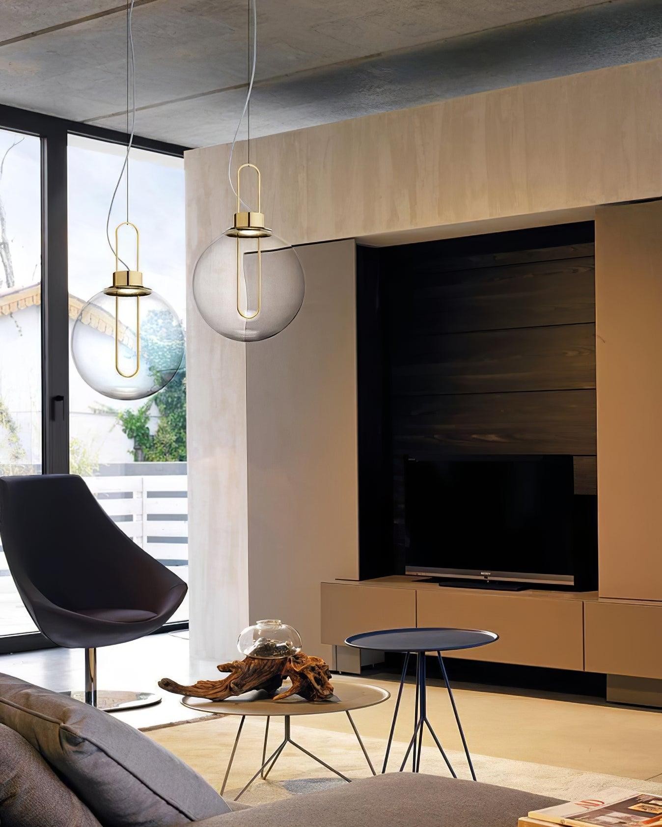 Hanglamp in bolvorm van helder glas HL651