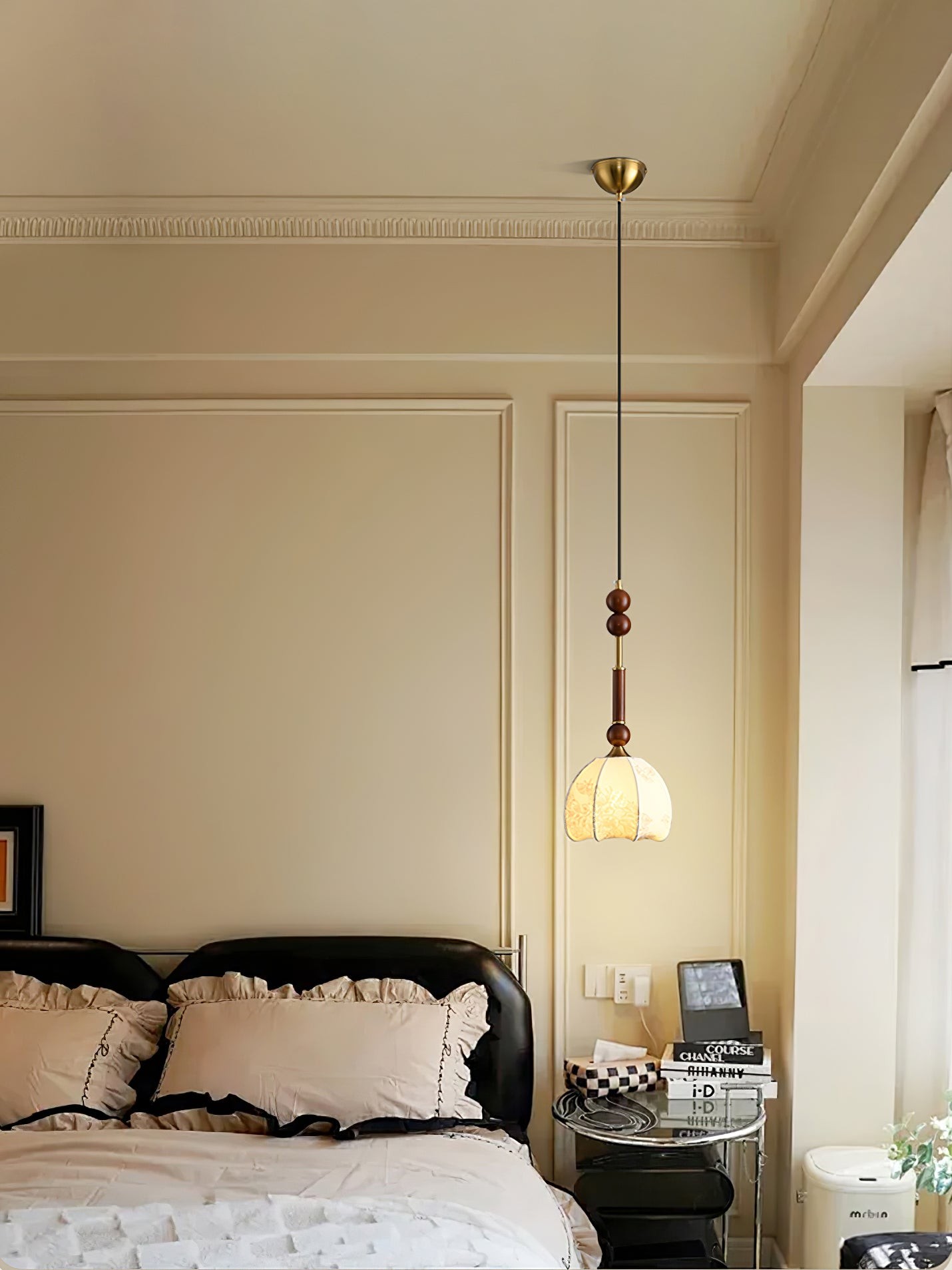 Retro massief houten serie hanglamp HL770