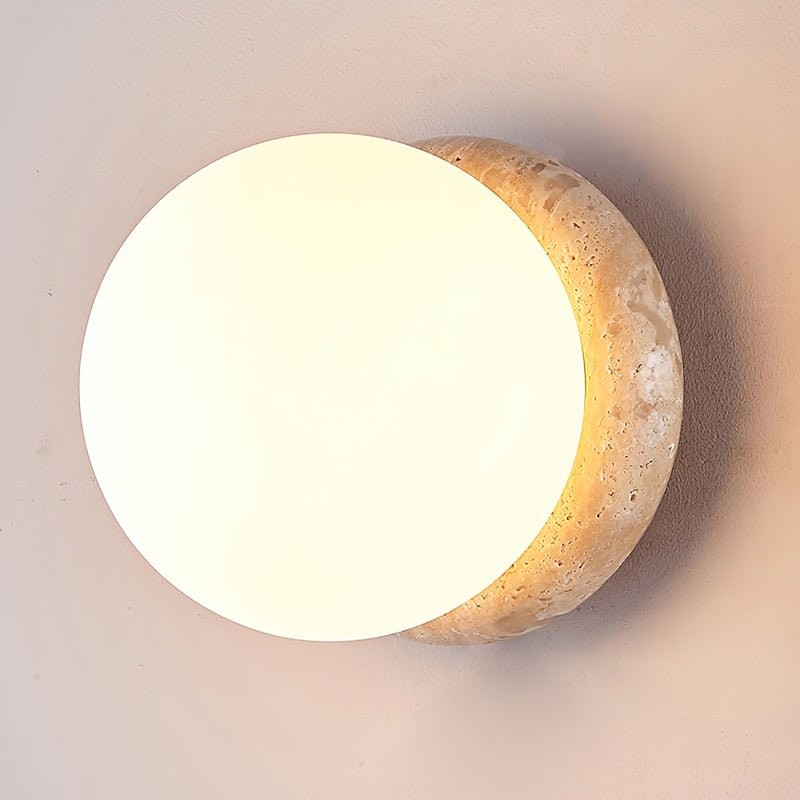 Japanse stijl Wabi-Sabi Travertijn bolvormige wandlamp HL418