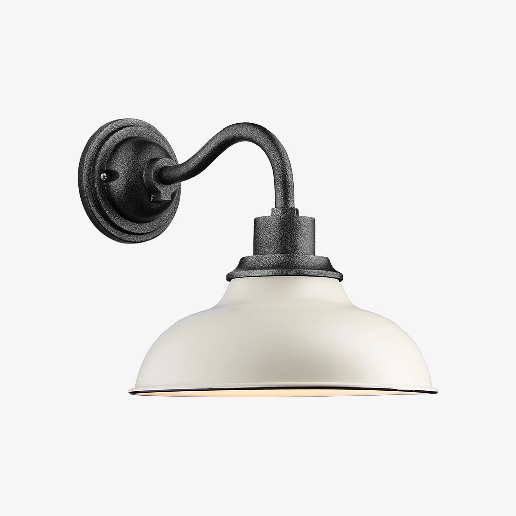 Velara Industriële Koepelwandlamp – Vintage Metalen Zwanenhalslamp voor Veranda of Terras HL2536