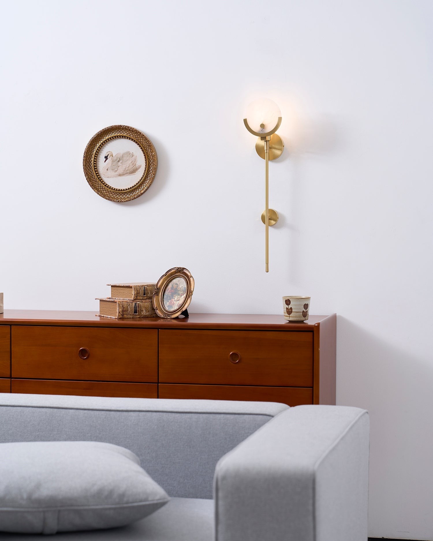 Ava messing alabaster wandlamp HL2941