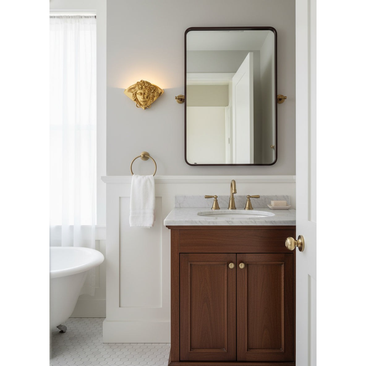 Sfinx messing wandlamp HL3297