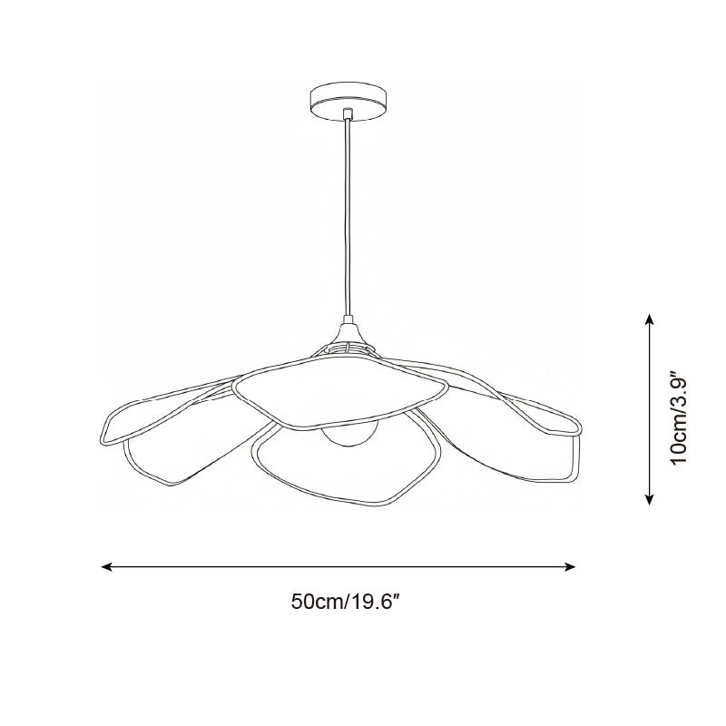 Hanglamp met raffia bloemblaadjes HL2804