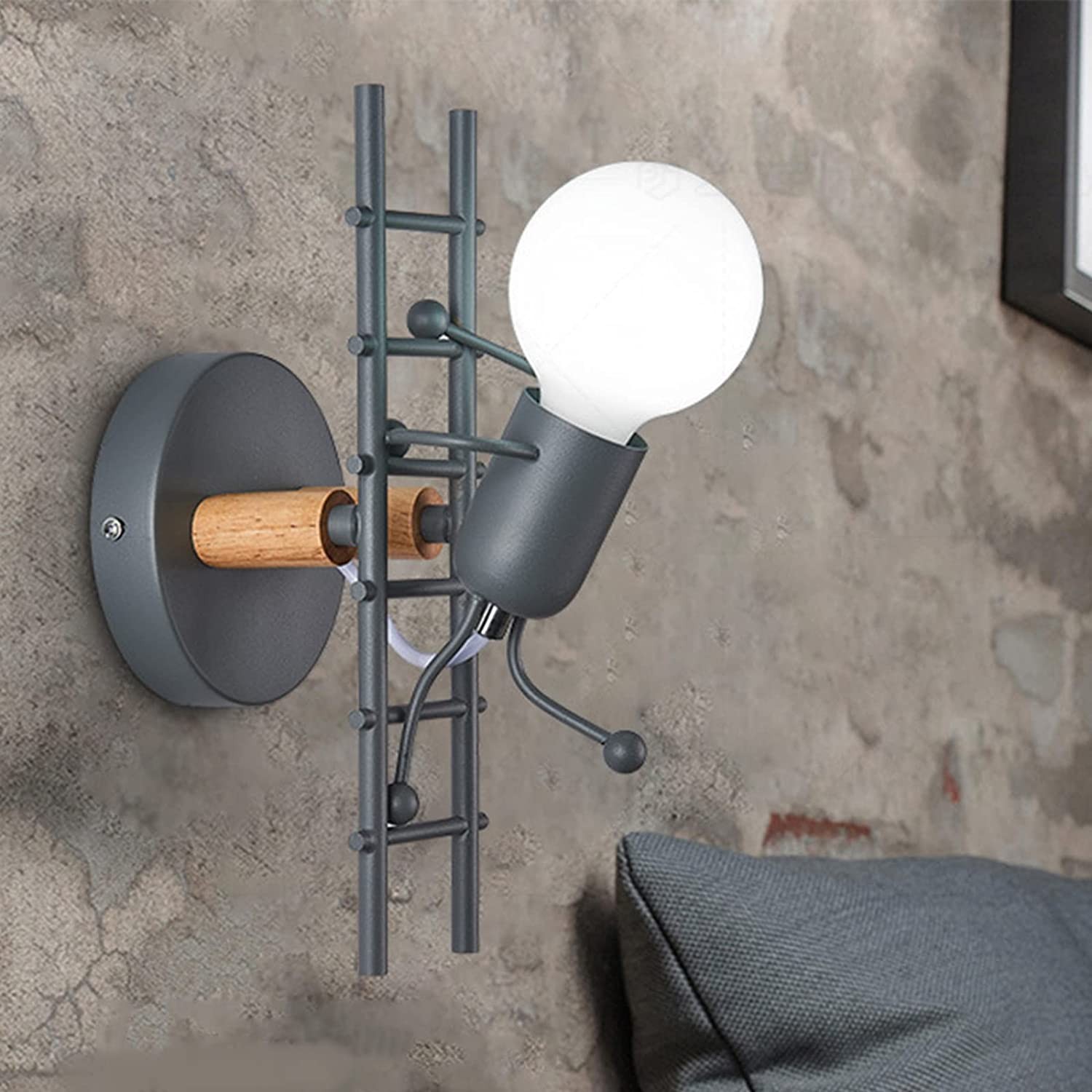 Modern Art Creative Iron Humanoid decoratieve wandlamp HL23