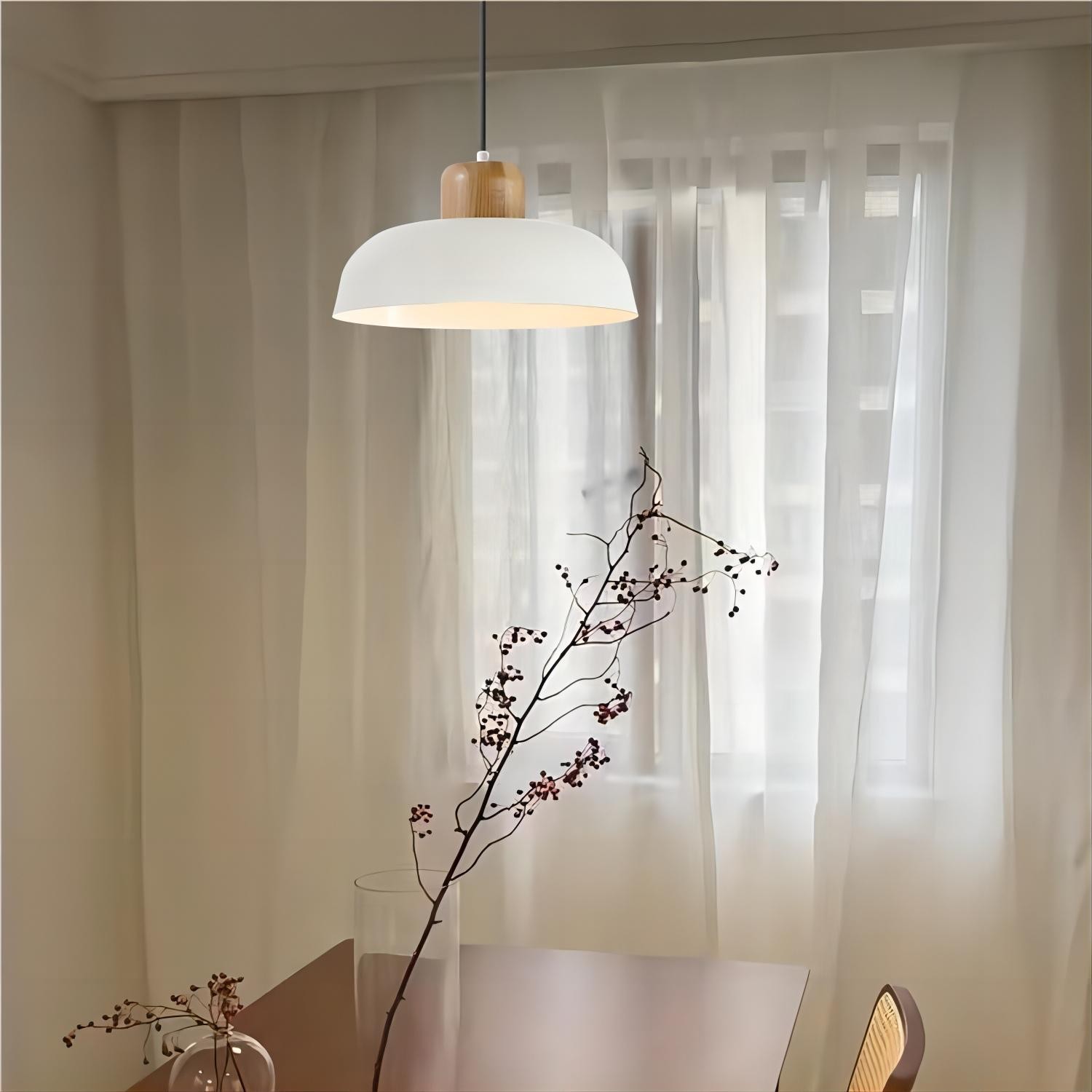 Scandinavische Houten Kom Vorm Keuken Hanglamp HL101