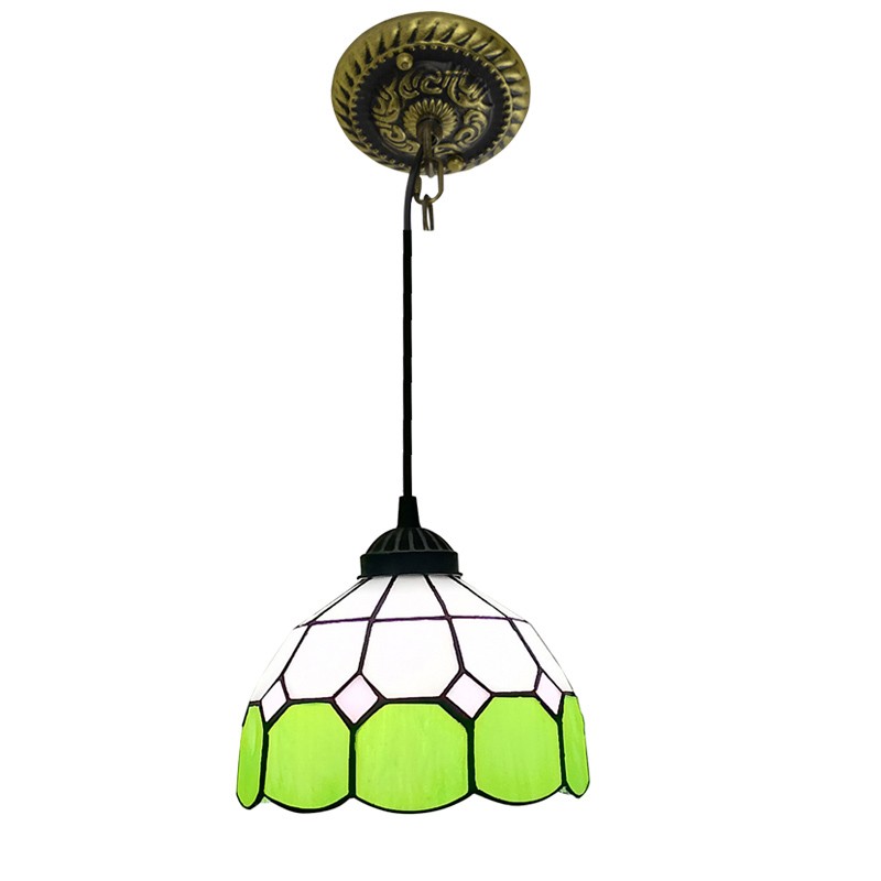Hanglamp In Vintage Gekleurd Glas In Tiffany Stijl HL13
