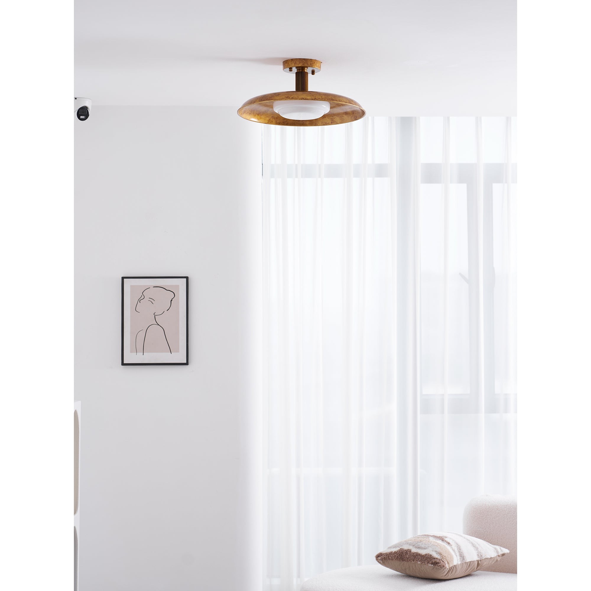 Plafondlamp met plat paneel in potdekselstijl HL3250