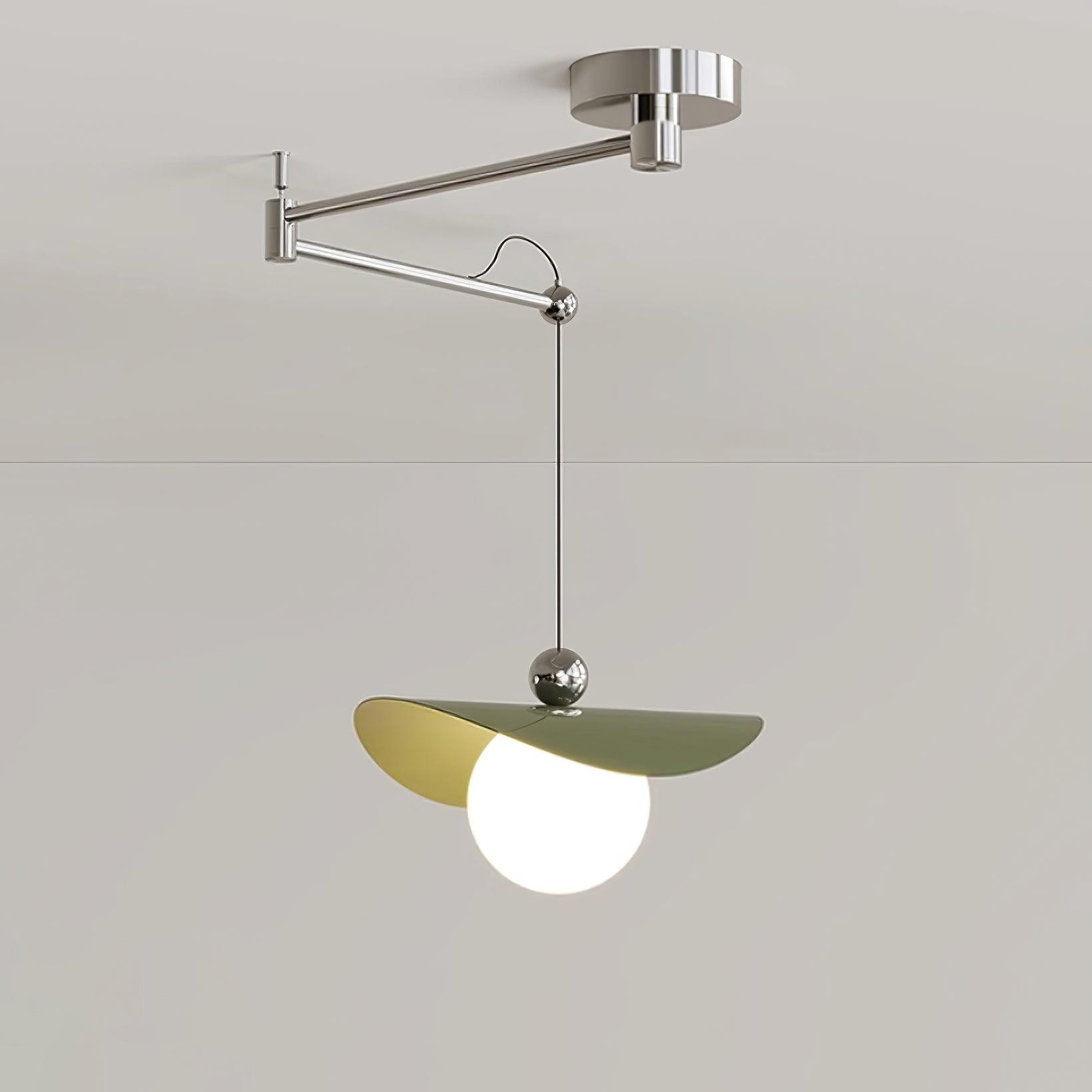 Eenvoudige verstelbare metalen hanglamp met zwenkarm HL990