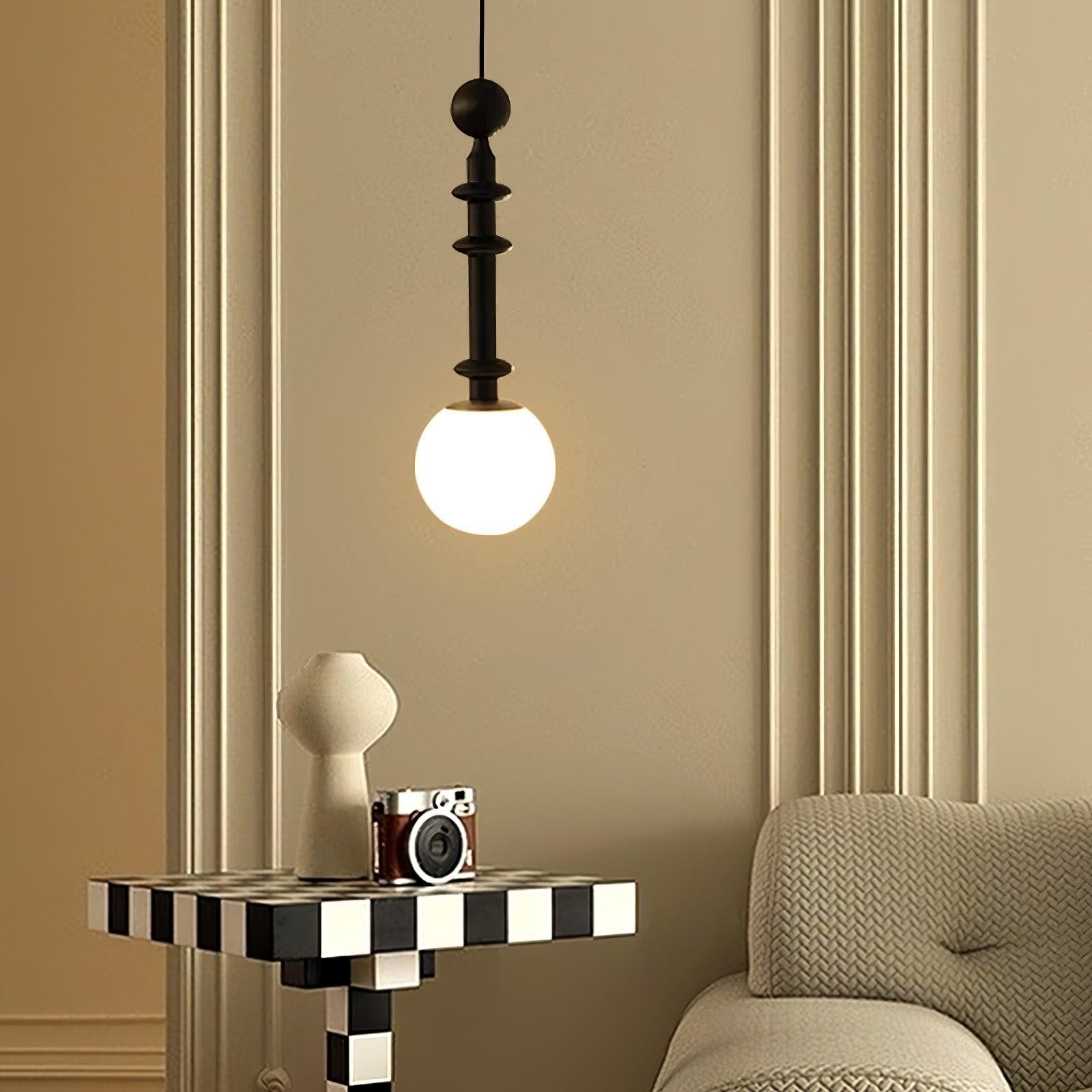 Eetkamer Houten Romeinse Kolom Hanglamp HL60
