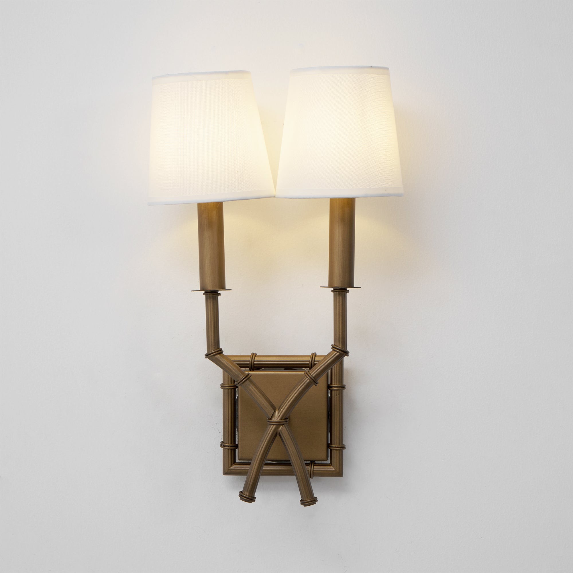 Dubbele bamboe wandlamp HL3139