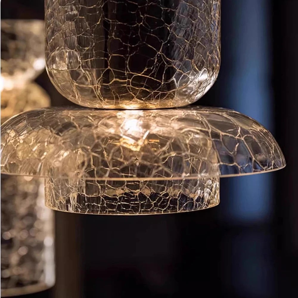 Retro hanglamp van gebarsten glas HL1253
