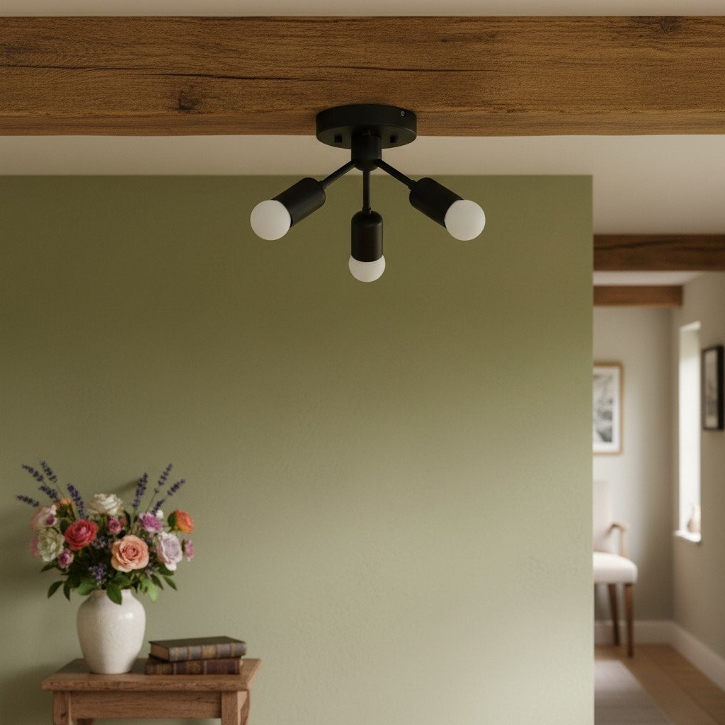 Mobilux Line Moderne messing plafondlamp - Minimalistische gouden plafondlamp voor slaapkamer HL1690