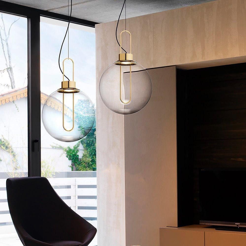 Hanglamp in bolvorm van helder glas HL651