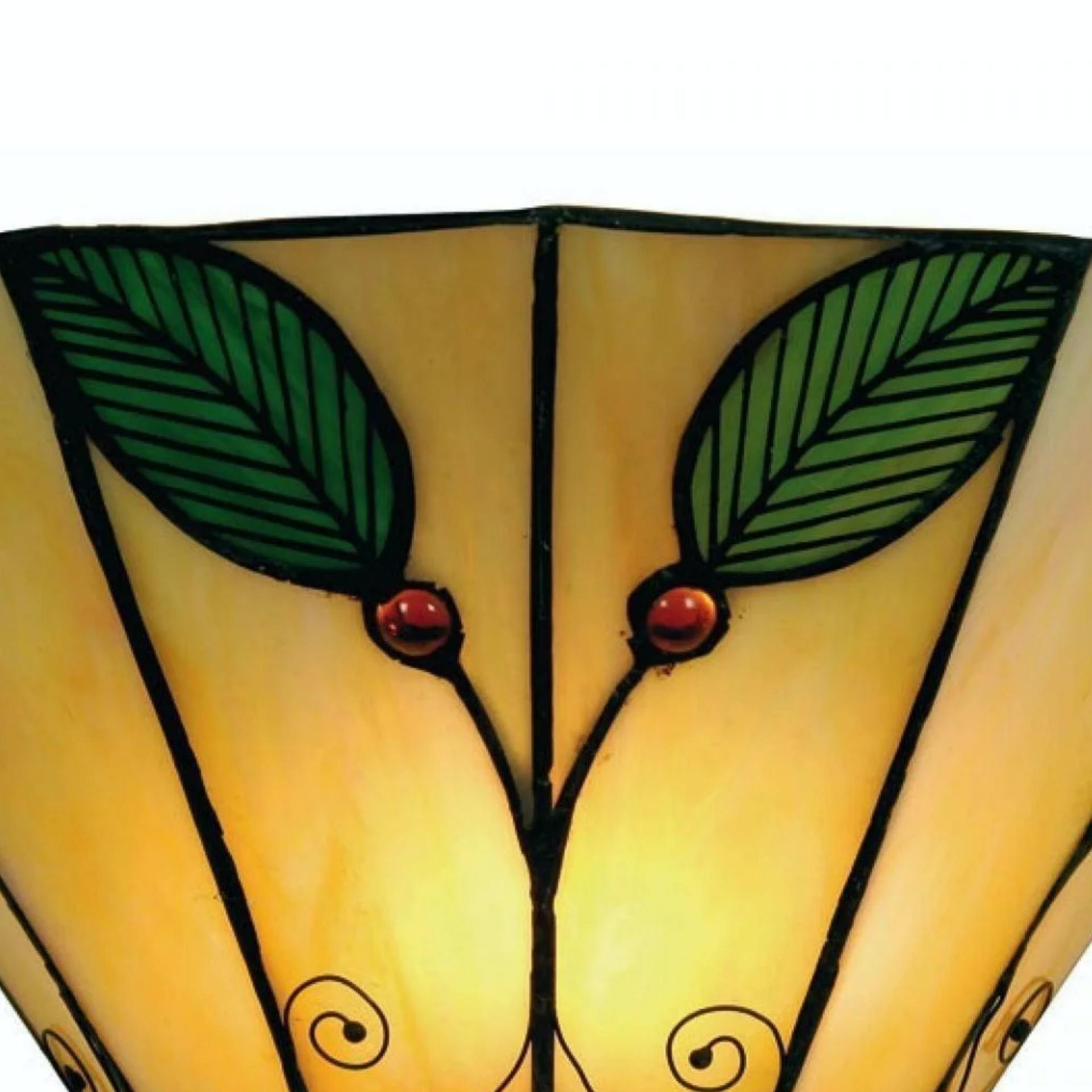 TiffStar Art Nouveau bladmotief Tiffany wandlamp - Vintage geïnspireerde accentverlichting voor hal en woonkamer HL2011