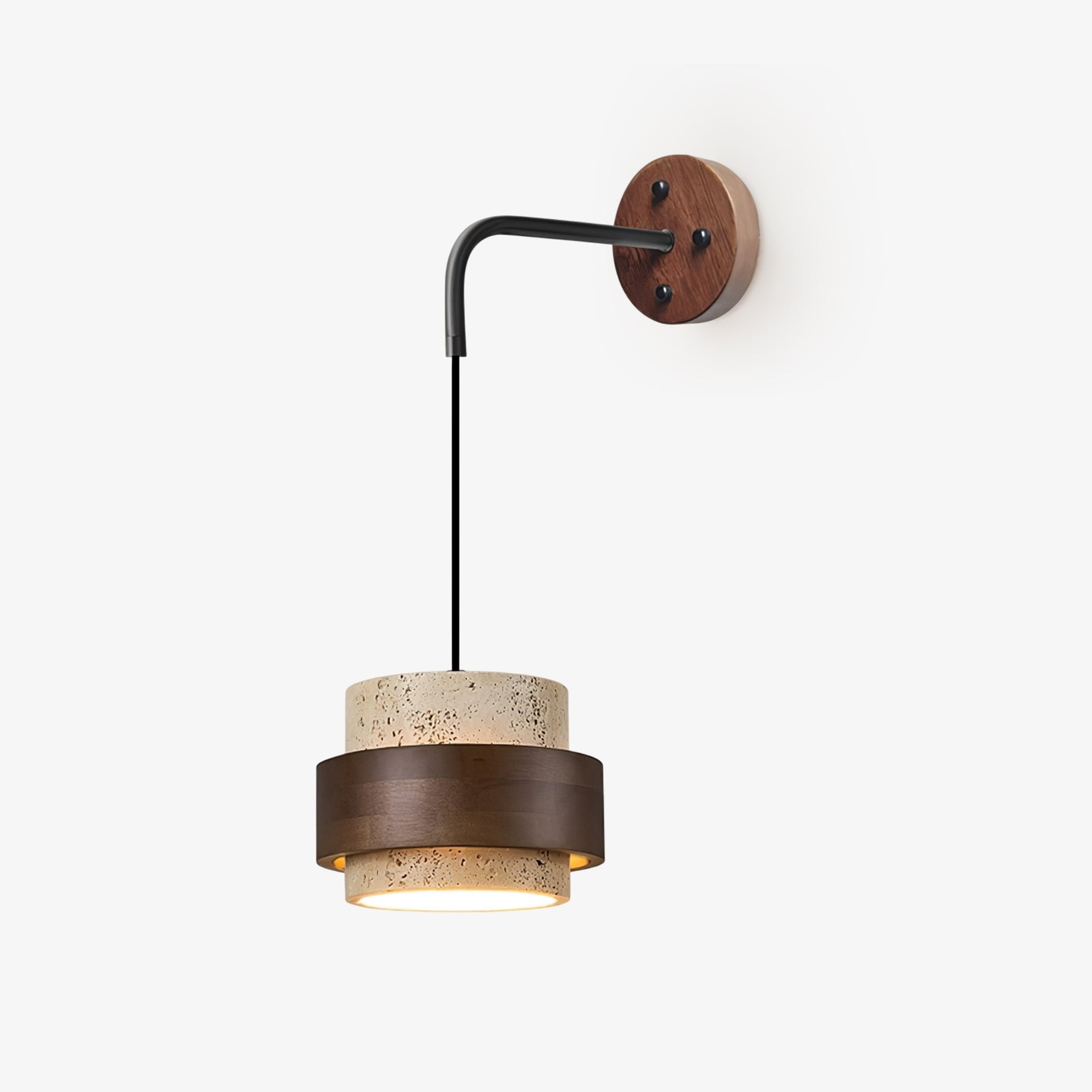 Stonova Travertine Emmer Houten Ring Wandlamp HL1114