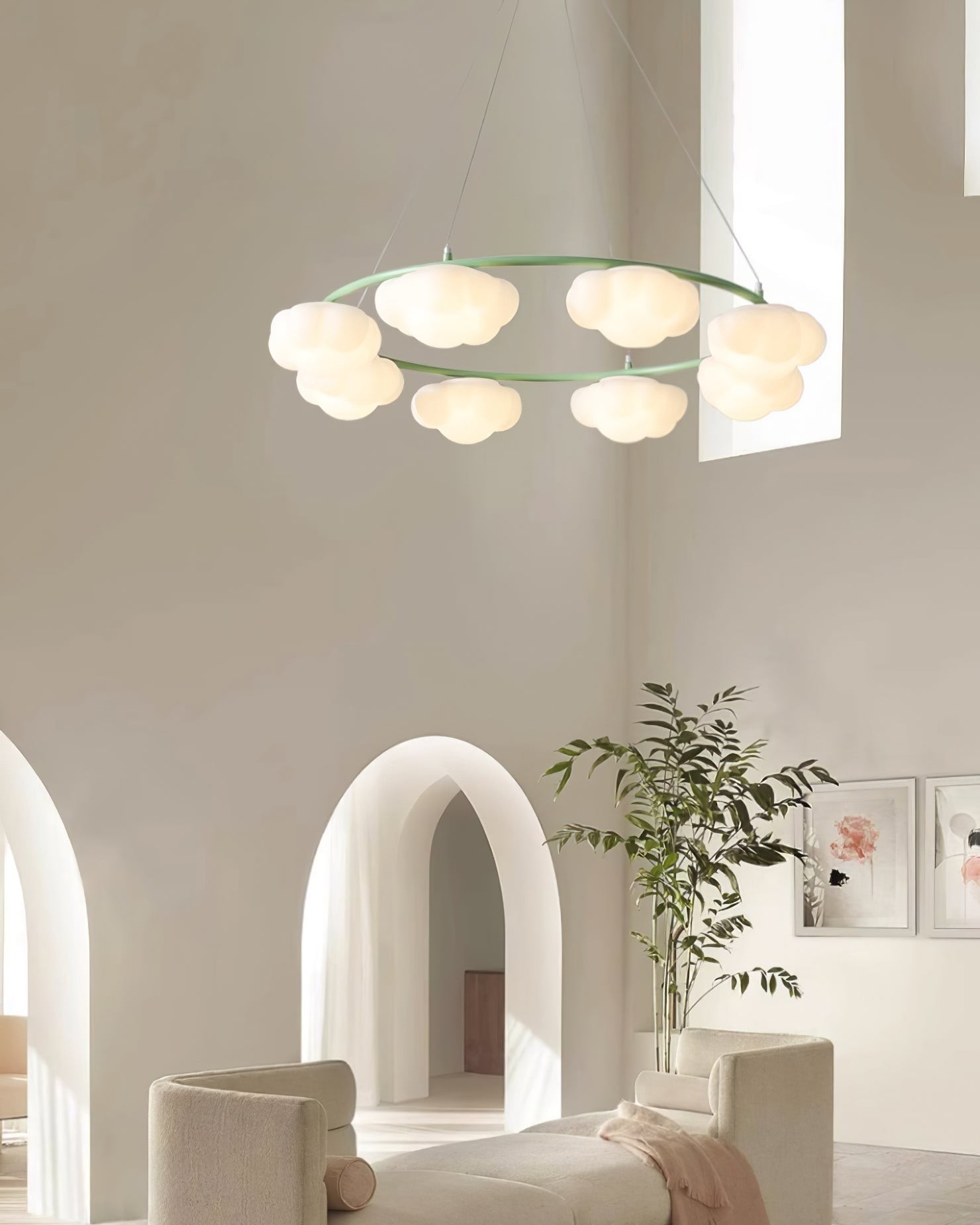 Crèmekleurige stijl creatieve persoonlijkheid wolken kroonluchter HL893