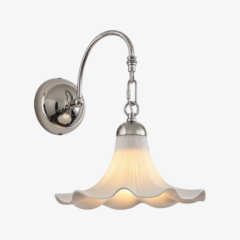 Cazelle Franse stijl wandlamp met bloemenmotief - Artistieke retro wandlamp voor sfeerverlichting HL3587
