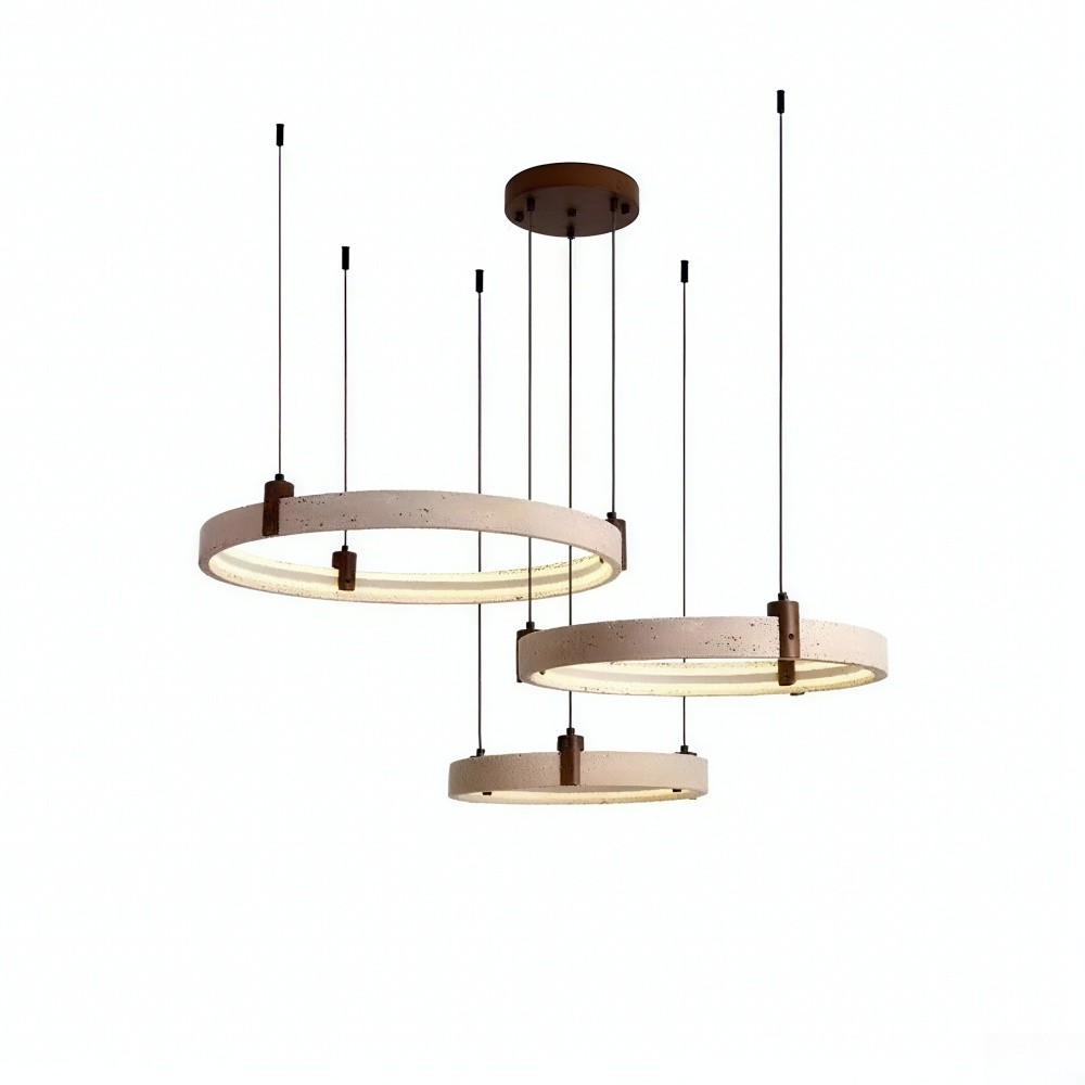 Eenvoudige ronde travertijn hanglamp HL974
