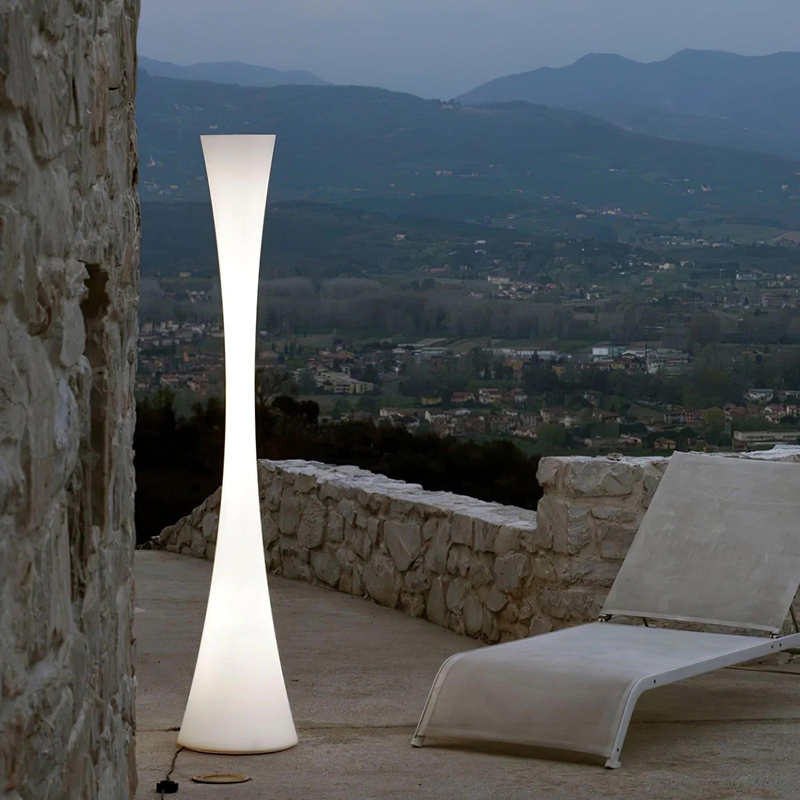 Romantische eenvoudige witte kolomvloerlamp HL997