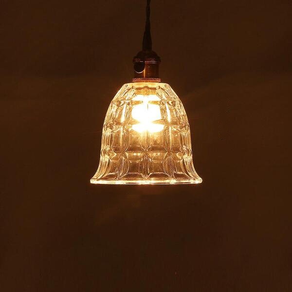 Antiek helder geribbeld glas Slaapkamer keuken hanglamp HL48