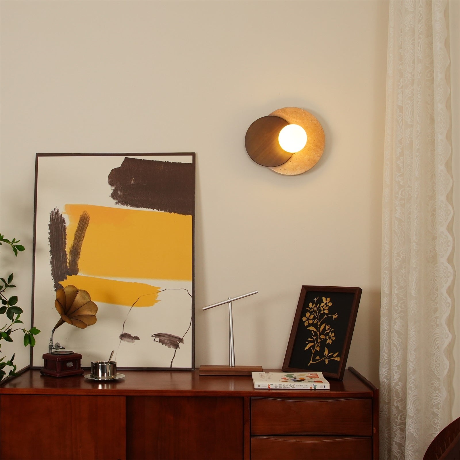 Eenvoudige dubbele cirkel splicing wandlamp HL646