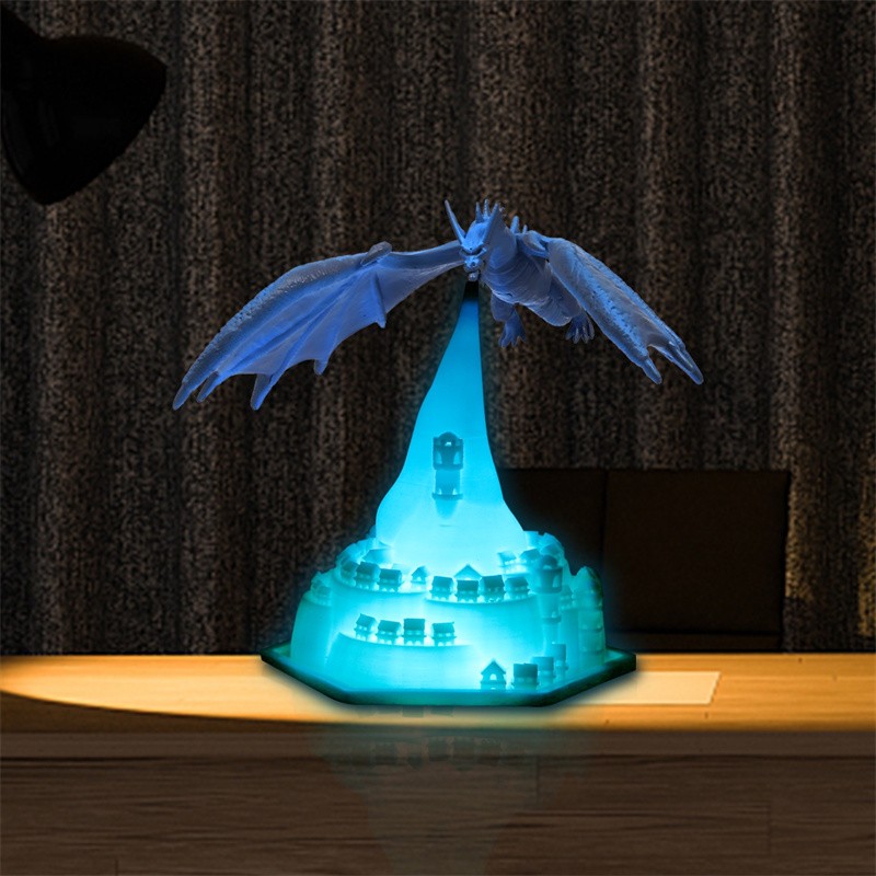 Creatieve 3D-geprinte vliegtuig vuurdraak tafellamp HL336