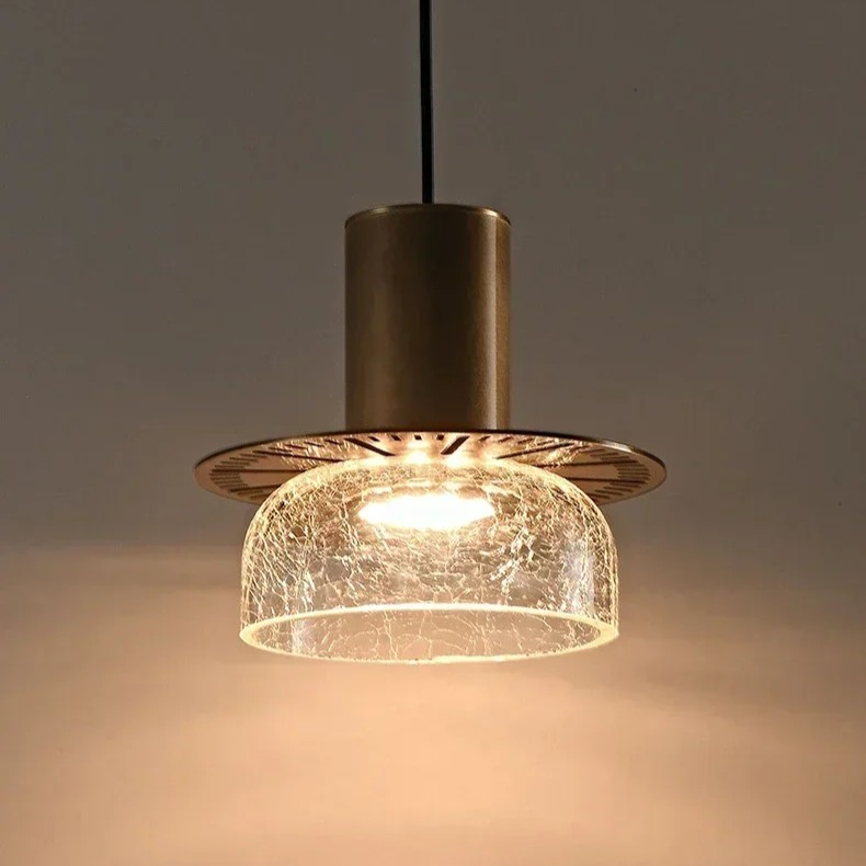 Retro hanglamp van gebarsten glas HL1253