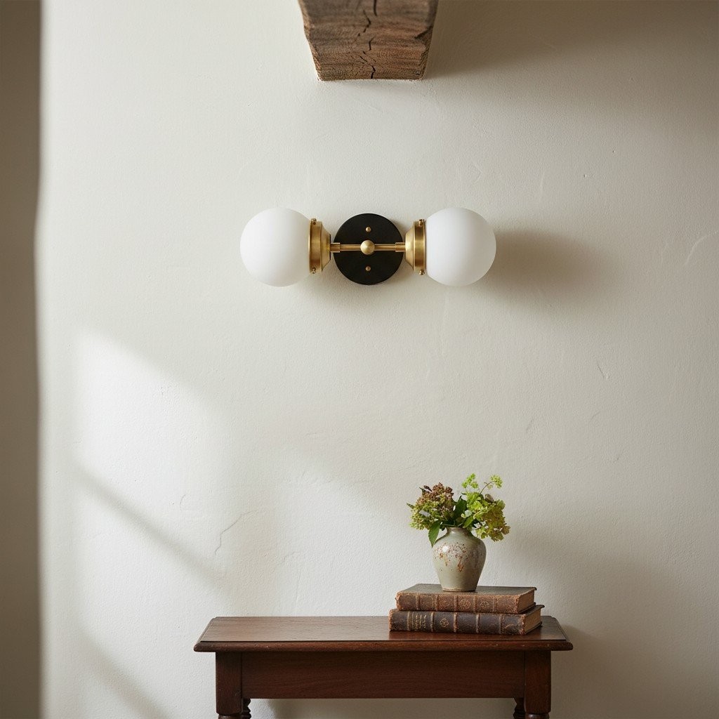 Lumio Globe moderne geometrische wandlamp - badkamermeubelverlichting met twee lampen HL1708