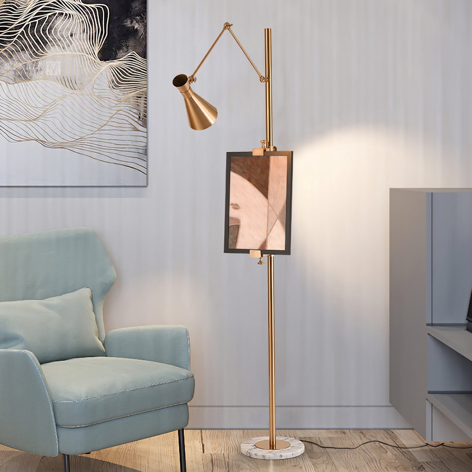 Met frameondersteuning staande lamp HL1201