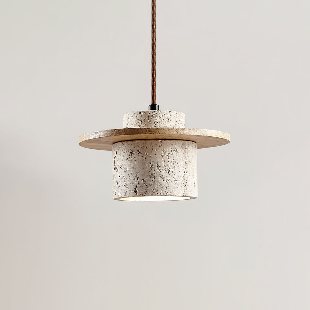Elegante Cylindra stenen hanglamp met textuur HL992