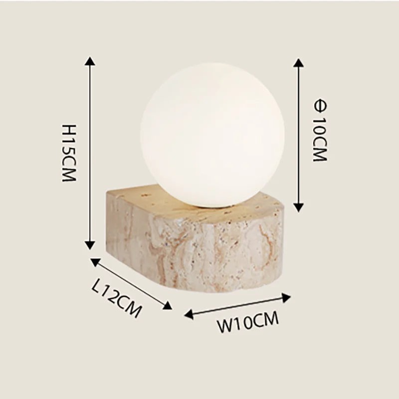 Travertin halfronde wandlamp HL3439