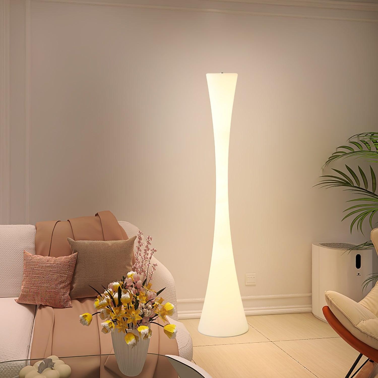 Romantische eenvoudige witte kolomvloerlamp HL997