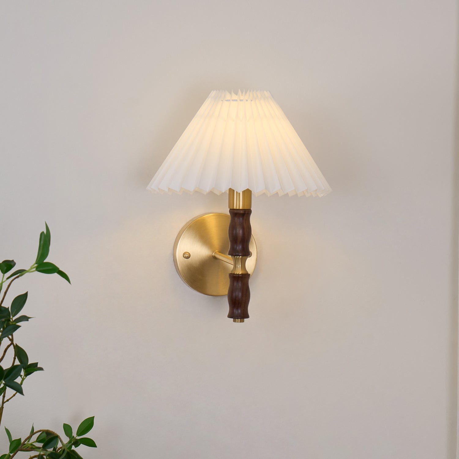 Japanse Retro Walnoot Sfeer Wandlamp Voor Slaapkamer HL807