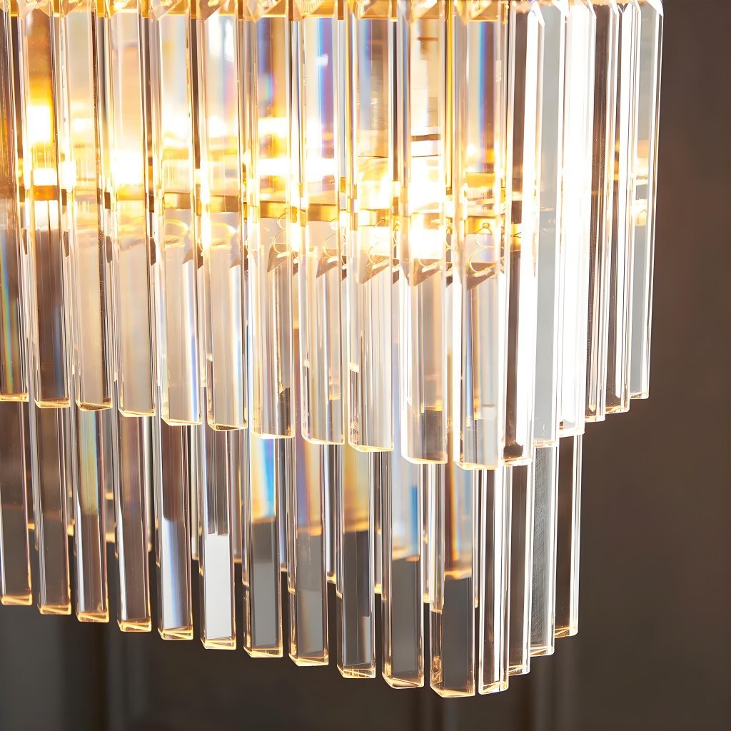 Vitralon Lineaire Hanglamp - Diamantvormige Glazen Lampenkap (Kristalhelder) - Geschikt voor Woon- en Eetkamer HL2139