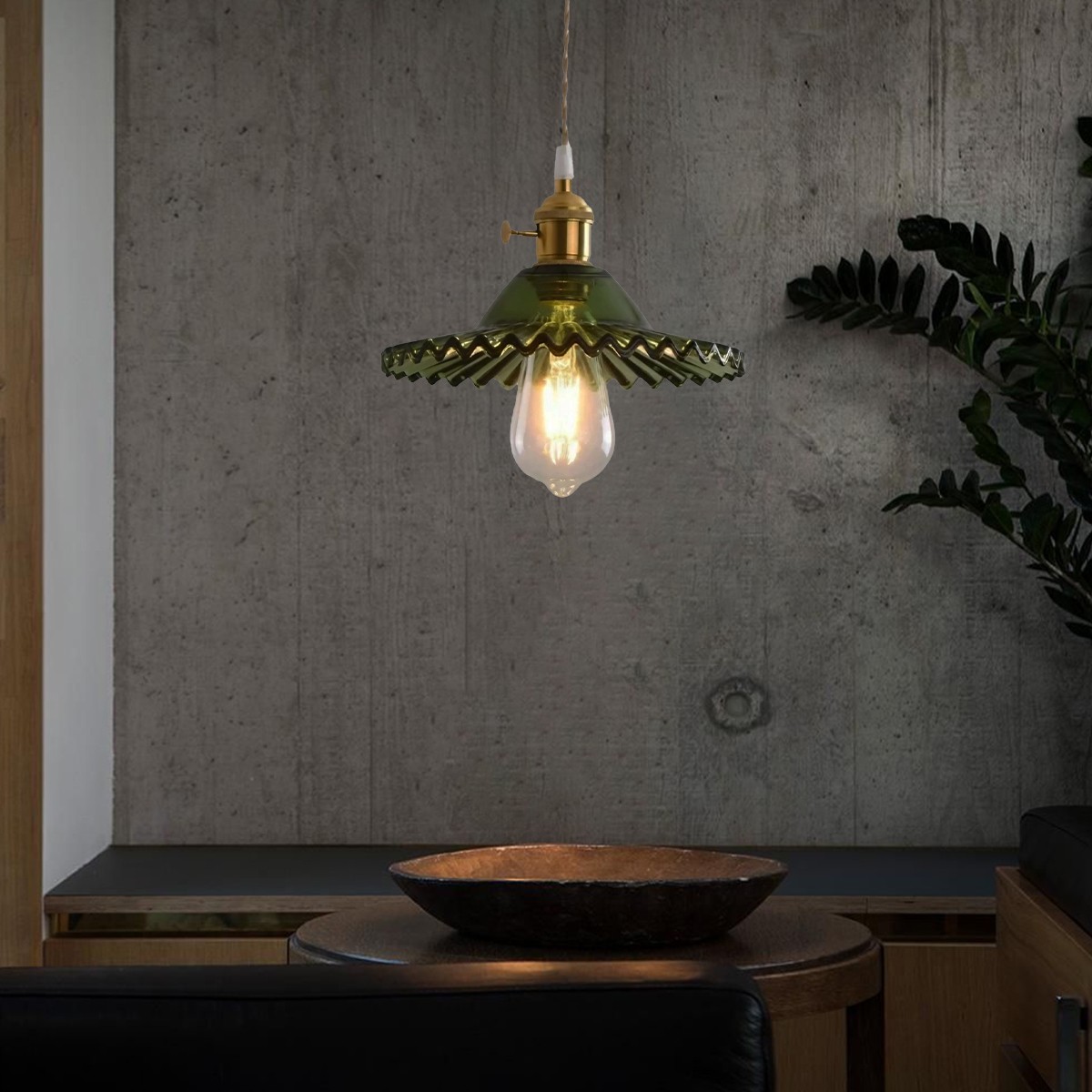 Nordic Bloemblaadje Geplooide Glazen Hanglamp HL286
