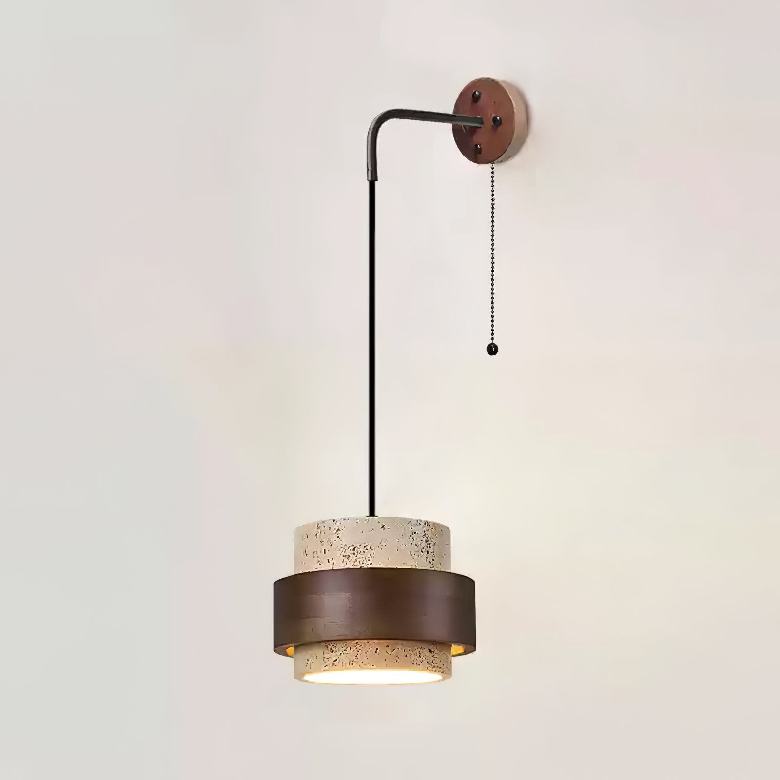 Stonova Travertine Emmer Houten Ring Wandlamp HL1114