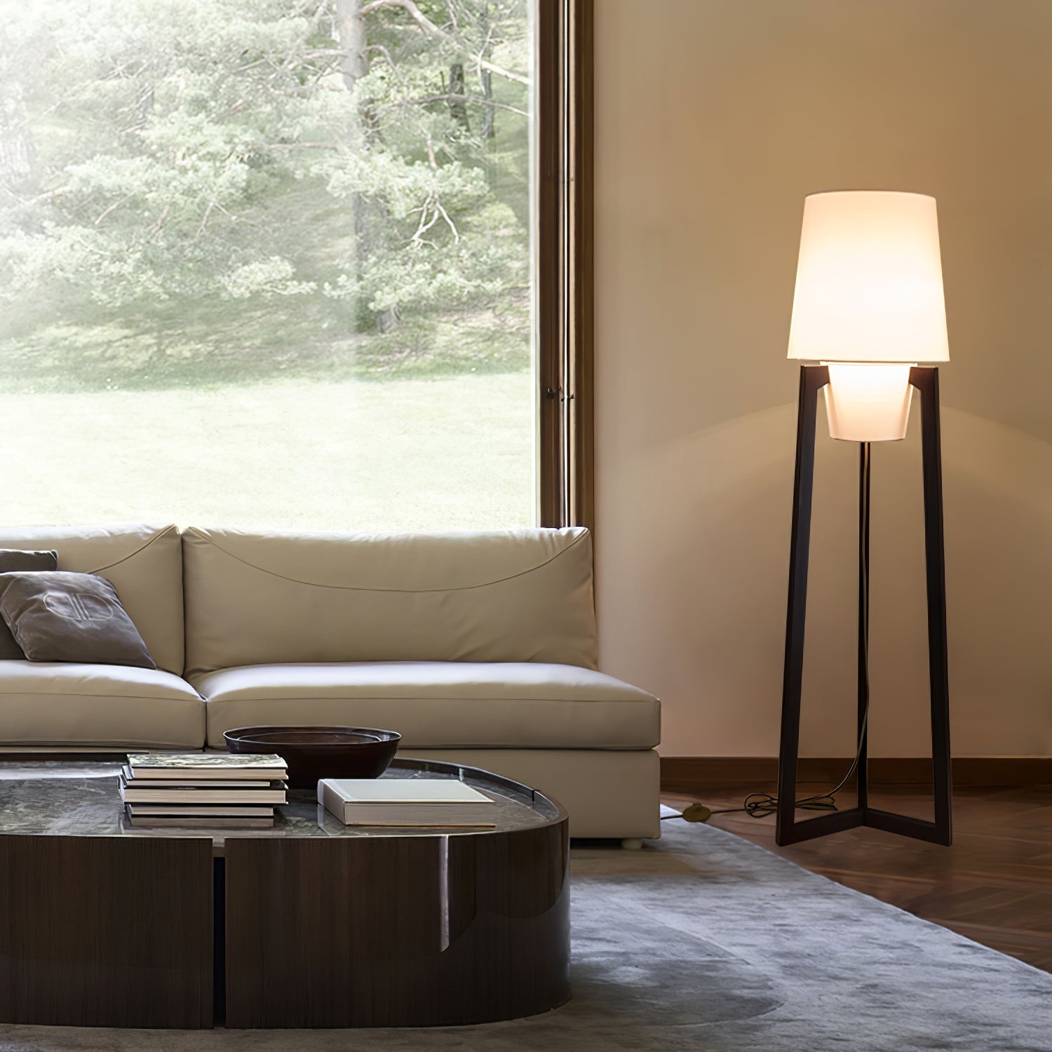 Moderne eenvoudige Chinese stijl massief houten vloerlamp HL569