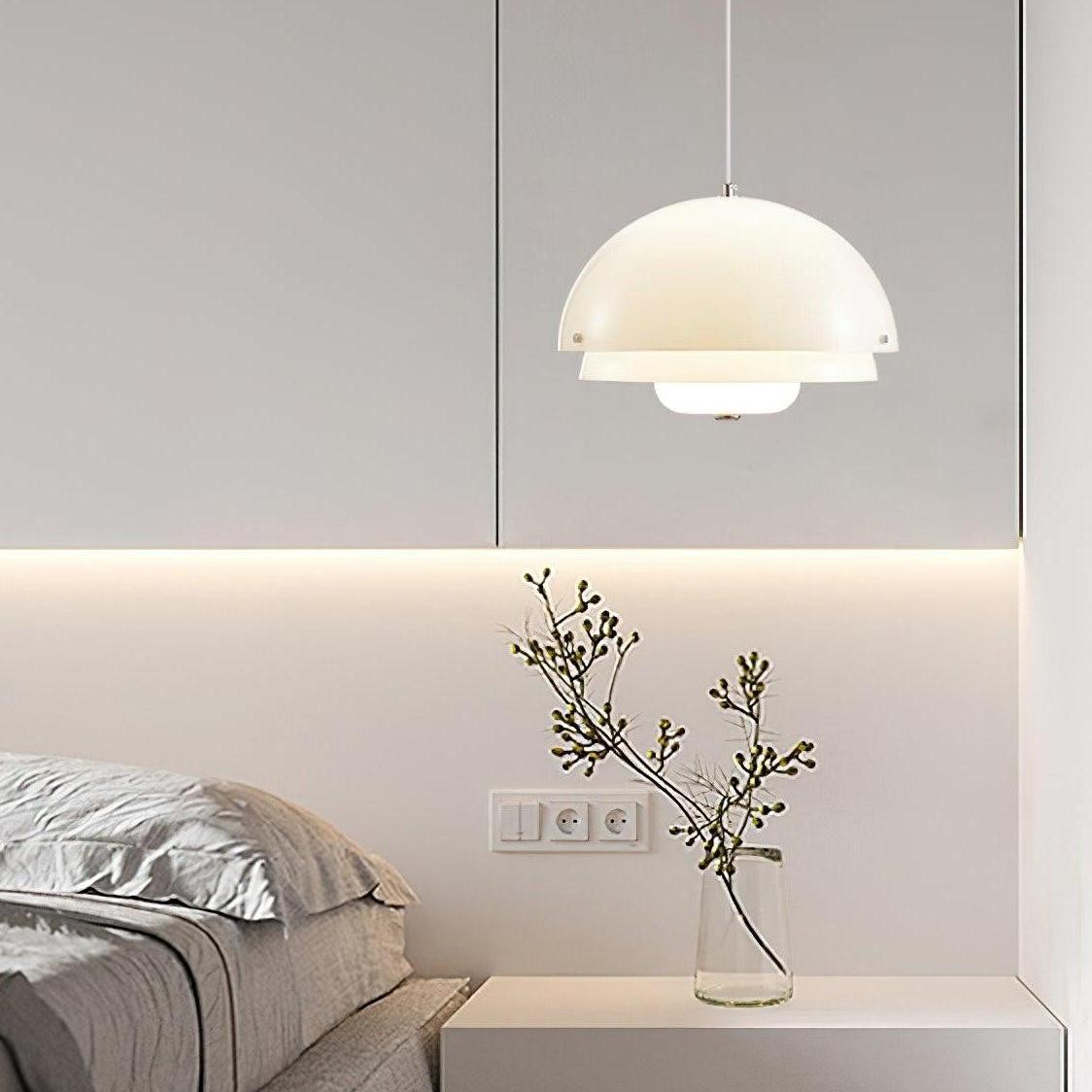 Moderne Melk Witte Multilagen Sferische Hanglamp HL309